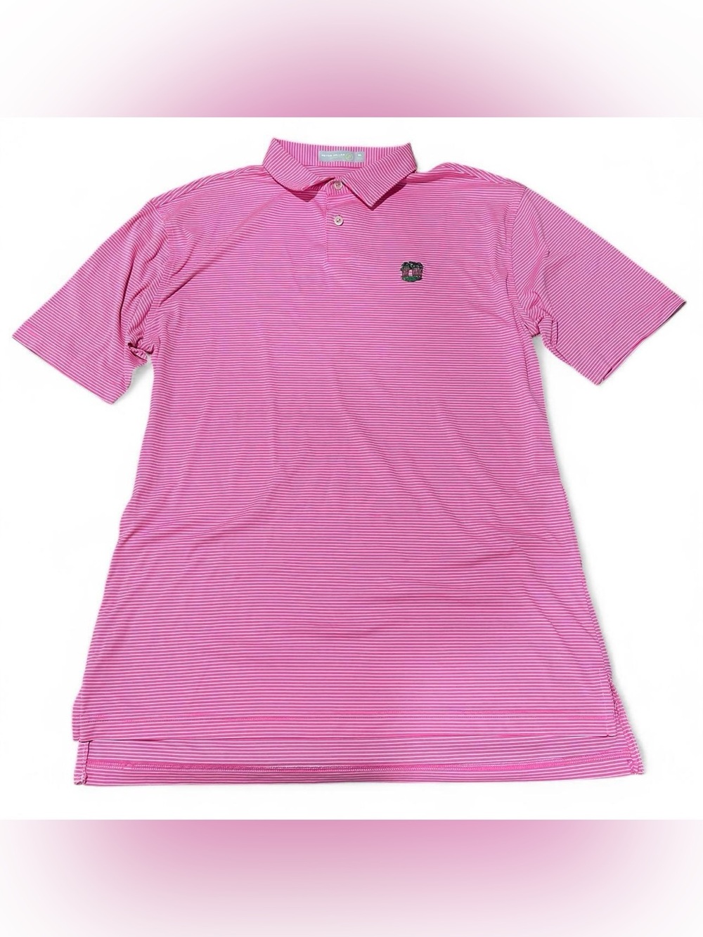 Size:  XL l Peter Millar Featherweight Pink Striped Polo